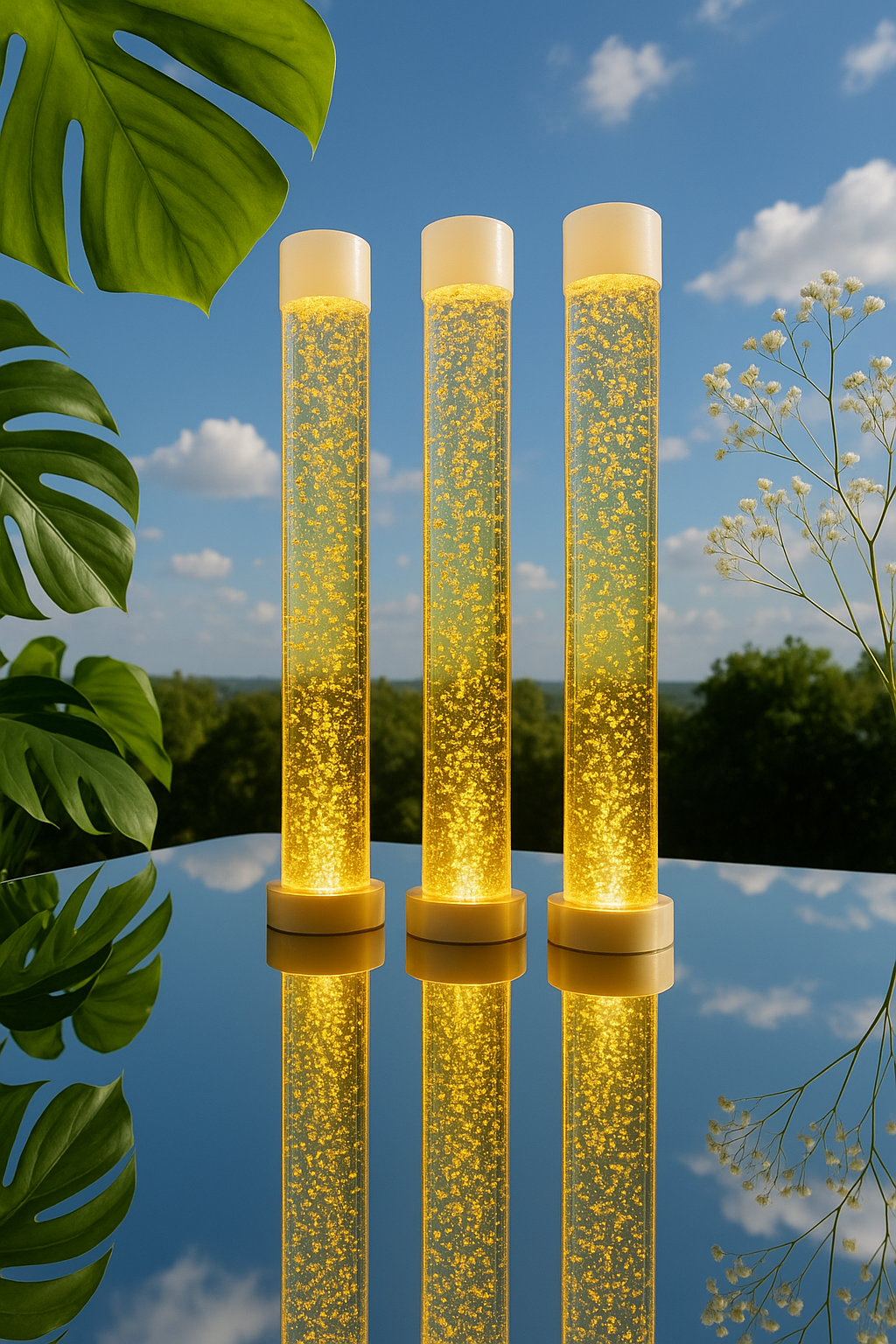 Sculptural Aqua Pillar