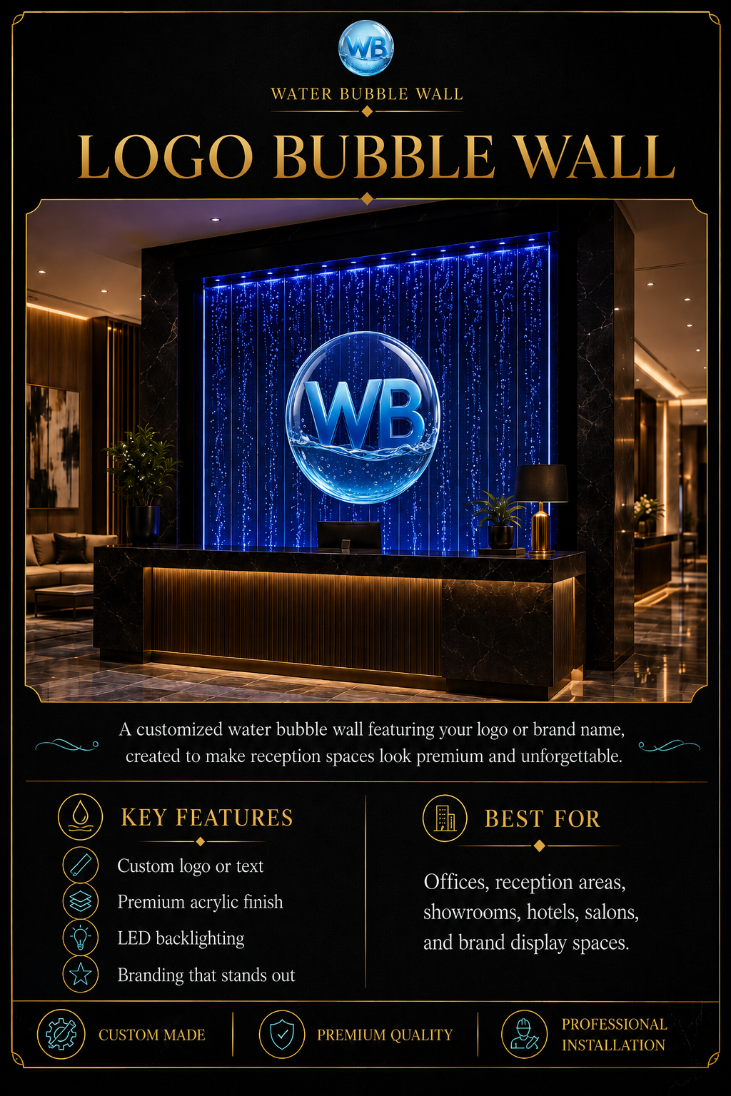 Luxury LED Water Bubble Wall